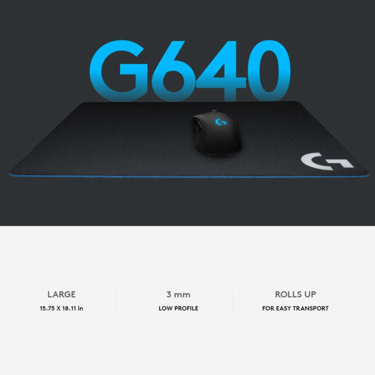 Logitech G640 Cloth Soft E-sport Gaming Mouse Pad, Size: 46 x 40cm (Black)