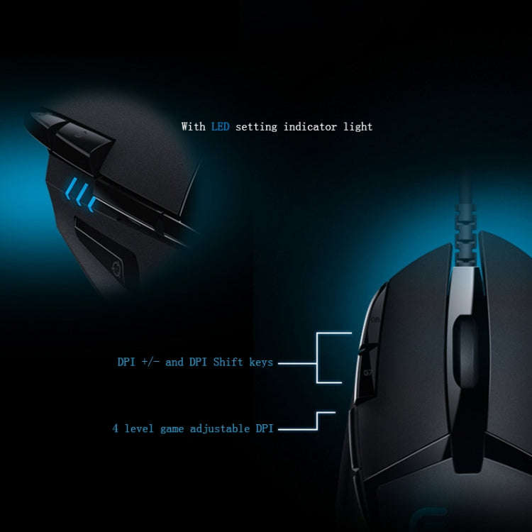 Logitech G402 USB Interface 8-keys 4000DPI Five-speed Adjustable High-speed Tracking Wired Optica...