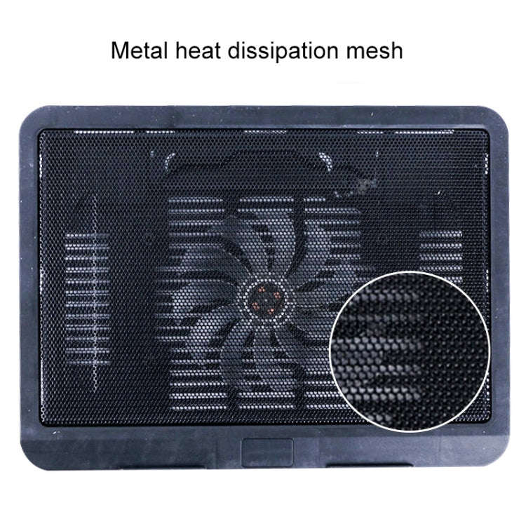 USB Powered Portable Silent Fan Laptop Cooling Pad Stand (Black)