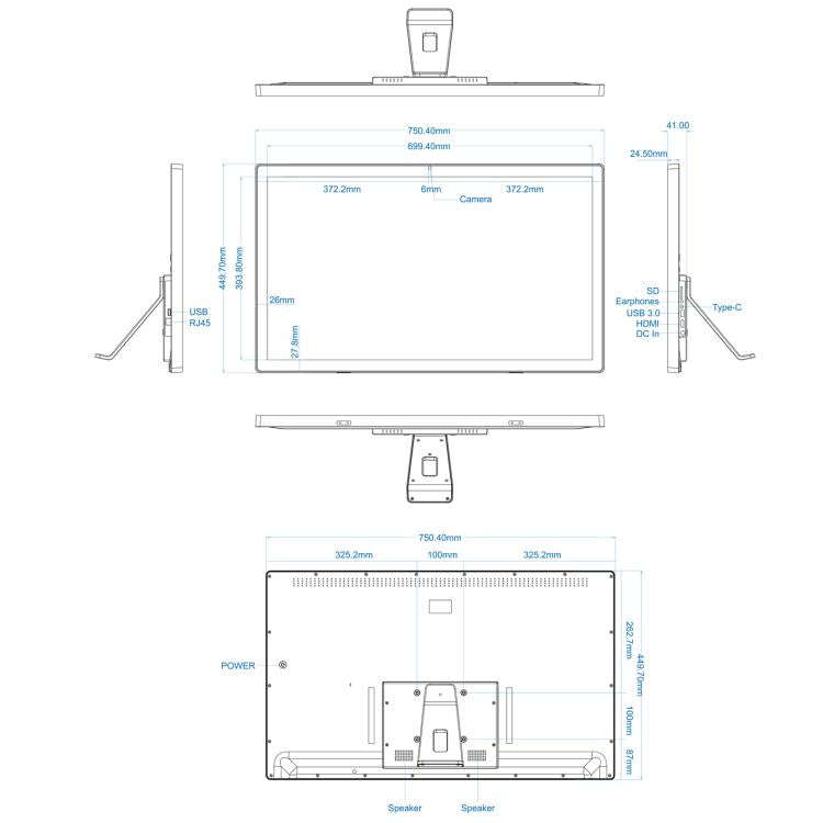 WF3208T 32 inch LCD Display Digital Photo Frame, 2GB+16GB, RK3568 Quad Core, Android 11