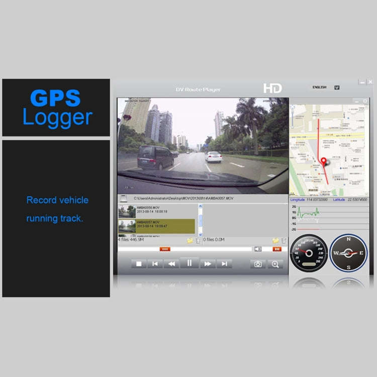 GS90C Car DVR Camera 2.7 inch LCD Screen HD 2304 x 1296P 170 Degree Wide Angle Viewing, Support M...