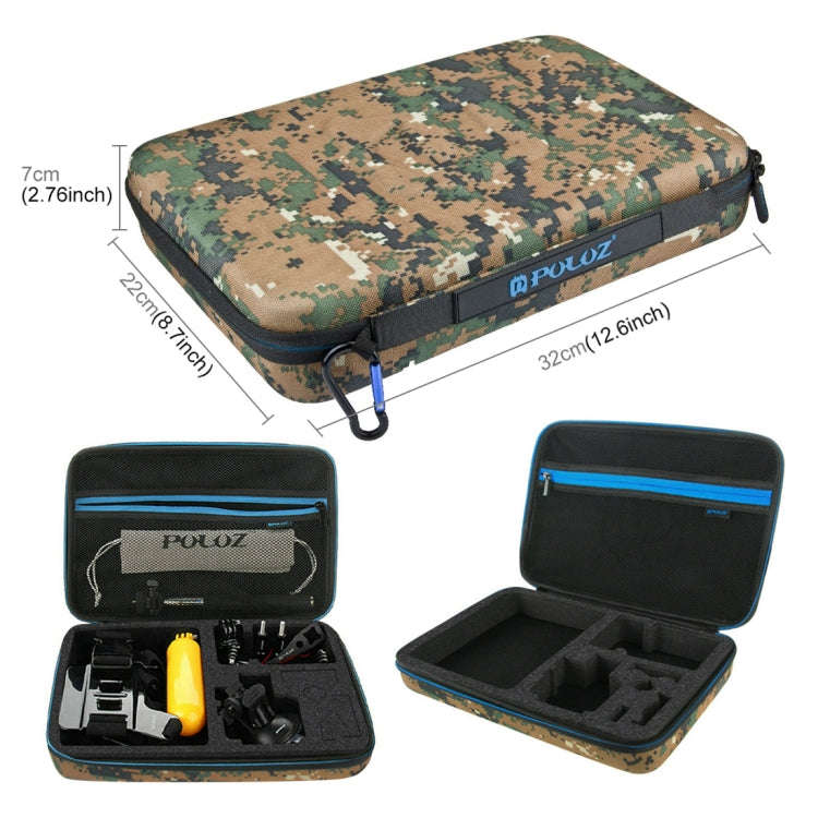 PULUZ 20 in 1 Accessories Combo Kit with Camouflage EVA Case (Chest Strap + Head Strap + Suction ...