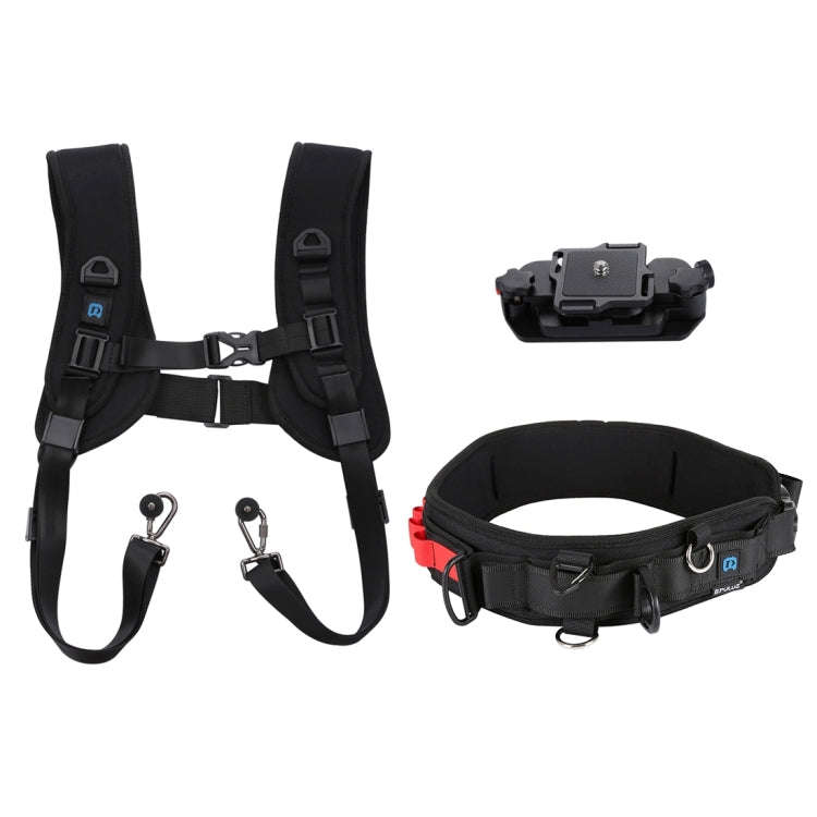 PULUZ 3 in 1 Multi-functional Bundle Waistband Strap + Double Shoulders Strap + Capture Camera Cl...