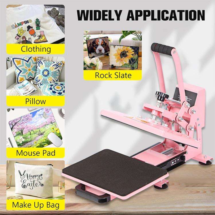Hand Stamping Machine T-Shirt Clothes Heat Transfer, Size: 23x30cm, US Plug (Green)