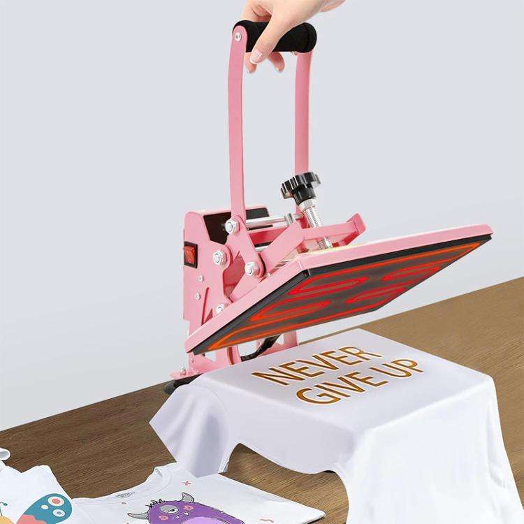 Hand Stamping Machine T-Shirt Clothes Heat Transfer, Size: 23x30cm, US Plug (Green)