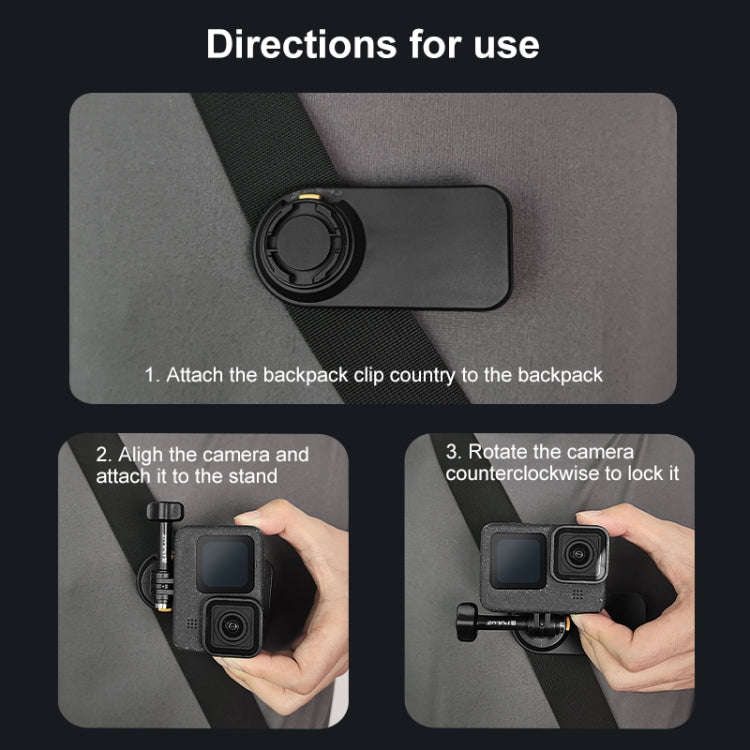 PULUZ Magnetic Quick Release Backpack Strap Clip (Black)