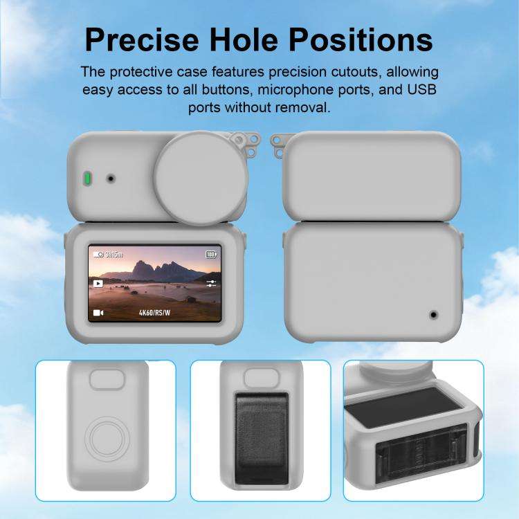 For DJI Osmo Nano PULUZ Transmission Module & Lens & Body 3 in 1 Silicone Protective Cover (Grey)
