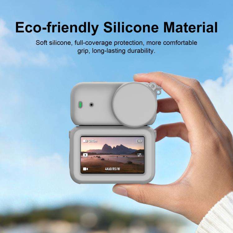 For DJI Osmo Nano PULUZ Transmission Module & Lens & Body 3 in 1 Silicone Protective Cover (Grey)