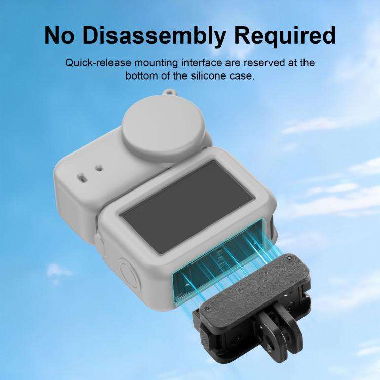 For DJI Osmo Nano PULUZ Transmission Module & Lens & Body 3 in 1 Silicone Protective Cover (Grey)