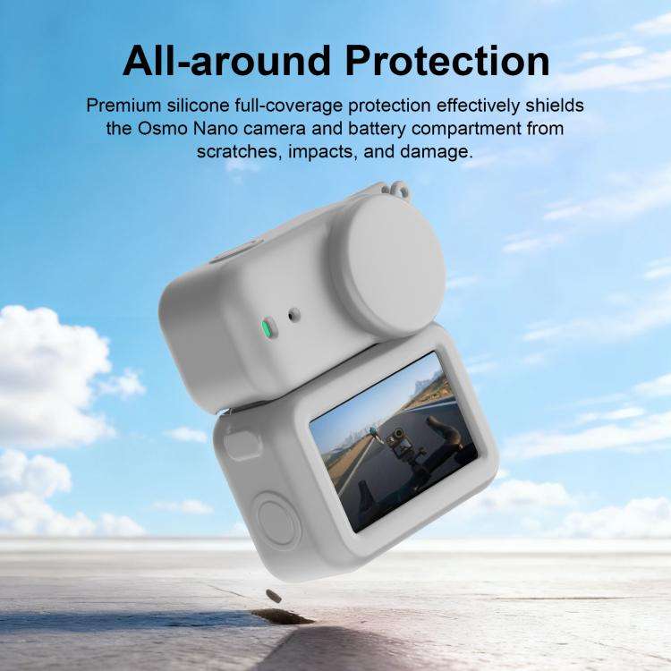 For DJI Osmo Nano PULUZ Transmission Module & Lens & Body 3 in 1 Silicone Protective Cover (Grey)