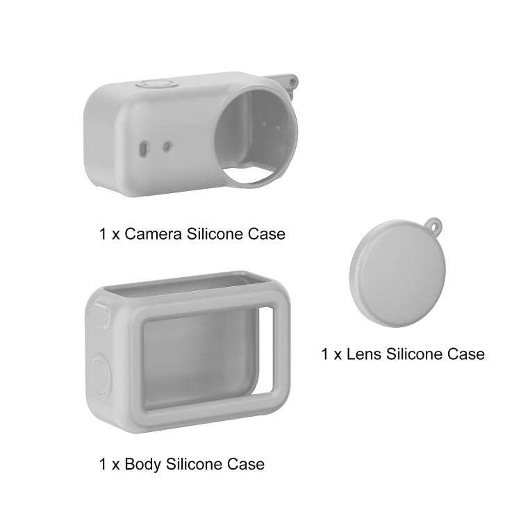 For DJI Osmo Nano PULUZ Transmission Module & Lens & Body 3 in 1 Silicone Protective Cover (Grey)