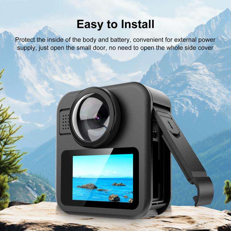 For GoPro MAX2 PULUZ ABS Battery Side Interface Cover (Black)