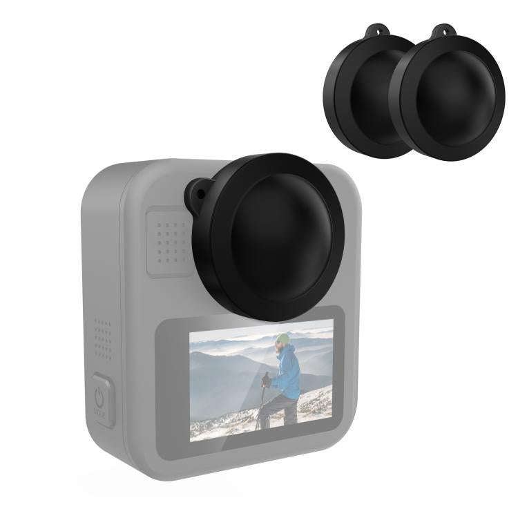 For GoPro MAX2 PULUZ Silicone Dual-Lens Cover (Black)