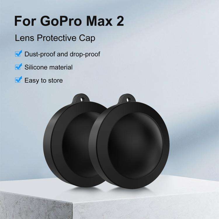 For GoPro MAX2 PULUZ Silicone Dual-Lens Cover (Black)