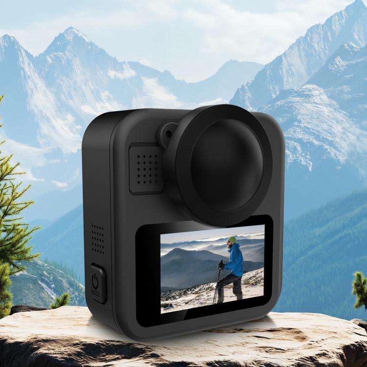 For GoPro MAX2 PULUZ Silicone Dual-Lens Cover (Black)