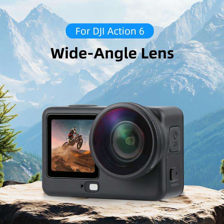 For DJI Osmo Action 6 PULUZ FOV Boost Lens 185 Degree Wide Angle Lens