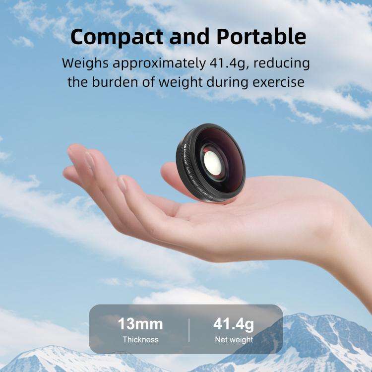 For DJI Osmo Action 6 PULUZ FOV Boost Lens 185 Degree Wide Angle Lens