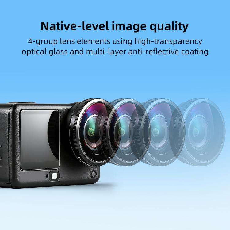 For DJI Osmo Action 6 PULUZ FOV Boost Lens 185 Degree Wide Angle Lens