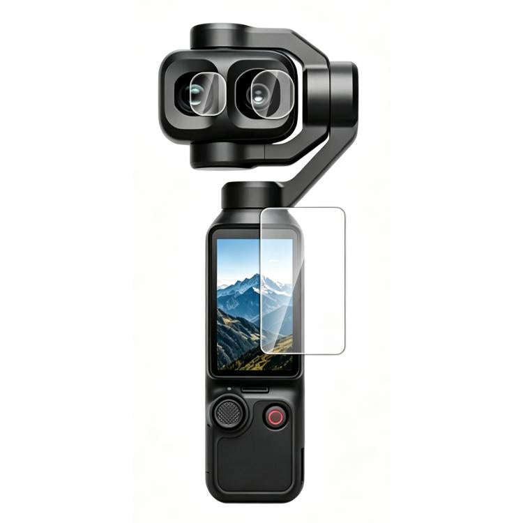 For DJI OSMO Pocket 4P / XTRA Muse 2 Pro PULUZ 9H 2.5D HD Tempered Glass Lens Protector + Screen ...