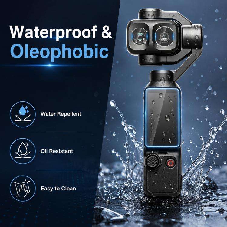 For DJI OSMO Pocket 4P / XTRA Muse 2 Pro PULUZ 9H 2.5D HD Tempered Glass Lens Protector + Screen ...