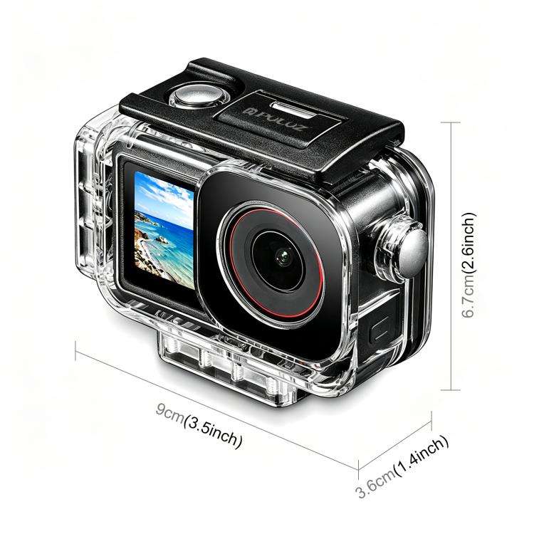 For DJI Action 5 Pro / 4 / 3 PULUZ 60m Waterproof Housing Diving Case Magnetic Quick-release Hori...