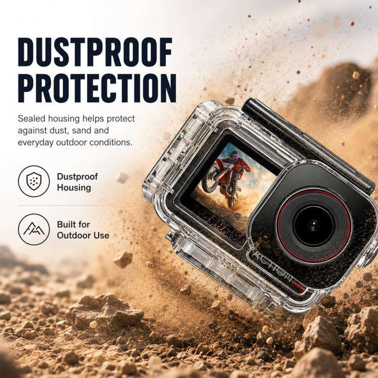 For DJI Action 5 Pro / 4 / 3 PULUZ 60m Waterproof Housing Diving Case Magnetic Quick-release Hori...