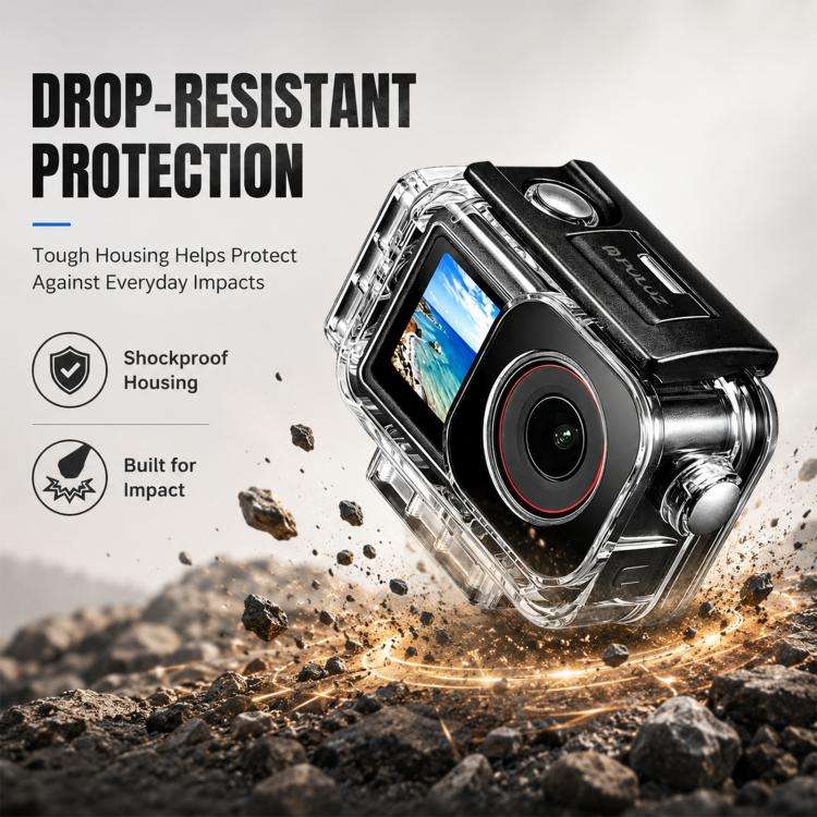 For DJI Action 5 Pro / 4 / 3 PULUZ 60m Waterproof Housing Diving Case Magnetic Quick-release Hori...
