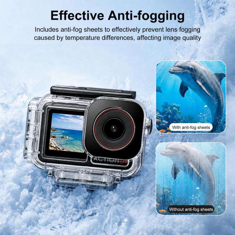 For DJI Action 5 Pro / 4 / 3 PULUZ 60m Waterproof Housing Diving Case Magnetic Quick-release Hori...