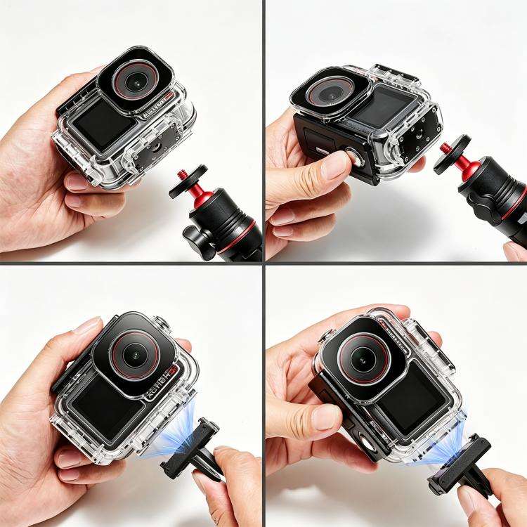 For DJI Action 5 Pro / 4 / 3 PULUZ 60m Waterproof Housing Diving Case Magnetic Quick-release Hori...