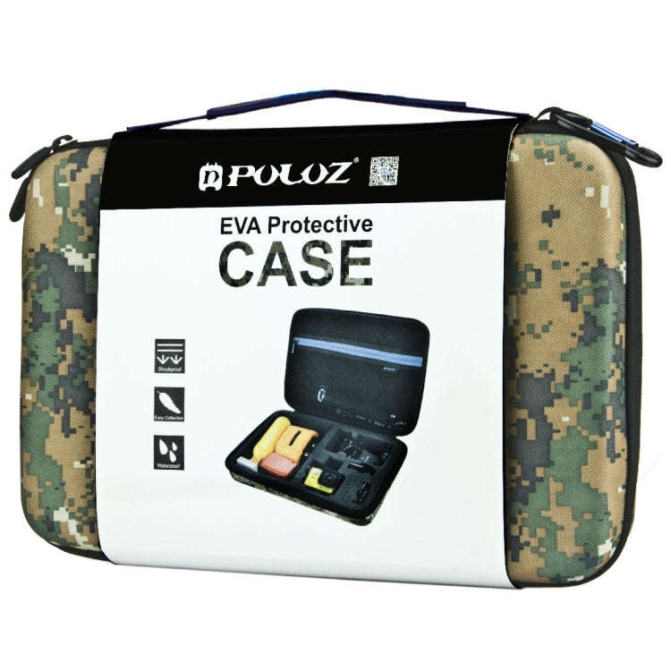 PULUZ Camouflage Pattern Waterproof Carrying and Travel Case for for GoPro, Insta360, DJI and Oth...