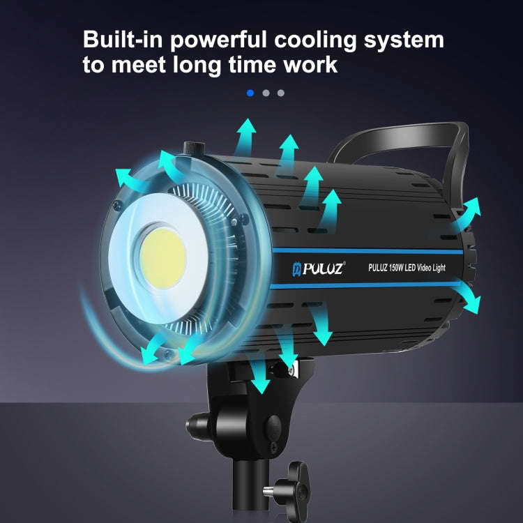 PULUZ 150W Studio Video Light 5600K Monochromatic Temperature Built-in Dissipate Heat System with...