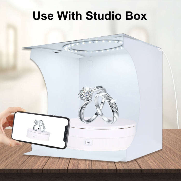 PULUZ 15cm Adjusting Speed Rotating Turntable Display Stand, Load: 3kg(White)
