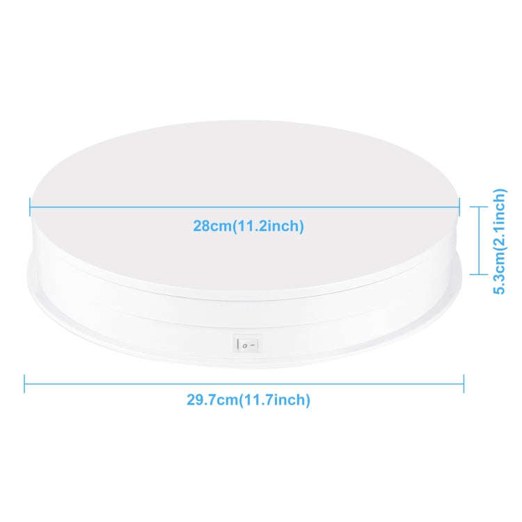 PULUZ 30cm Adjusting Speed Rotating Turntable Display Stand, Load 10-15kg, EU Plug(White)