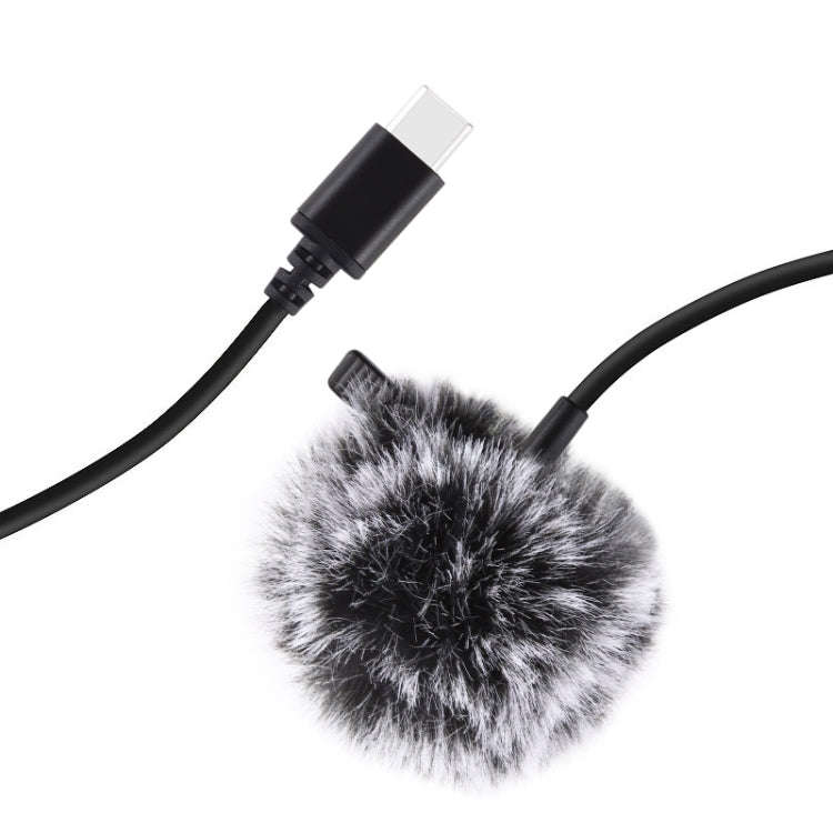 PULUZ 1.5m USB-C / Type-C Jack Lavalier Wired Condenser Recording Microphone