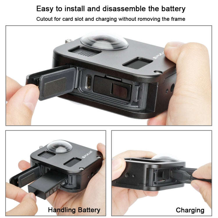 PULUZ Housing Shell CNC Aluminum Alloy Protective Cage for GoPro Max(Black)