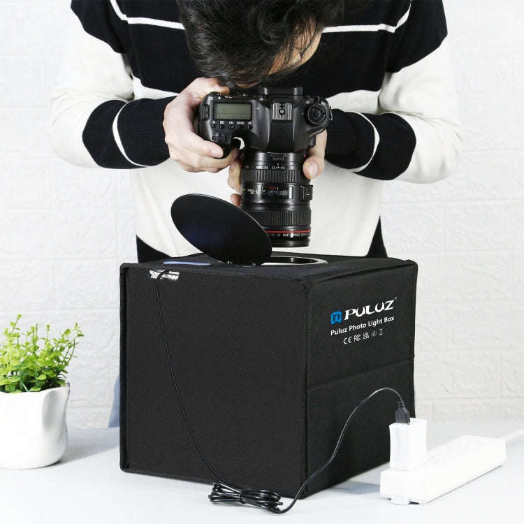 PULUZ 25cm Folding Portable Ring Light Photo Lighting Studio Shooting Tent Box with 12 Colors Bac...