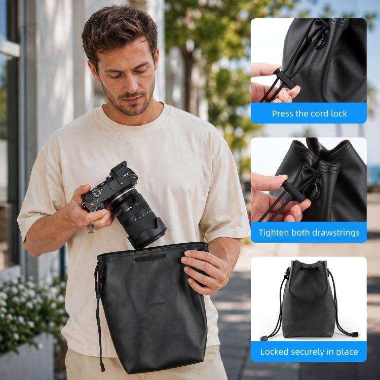 PULUZ Camera Protective Inner Bag Thick Padded Carrying Pouch with Shoulder Strap for Mirrorless ...