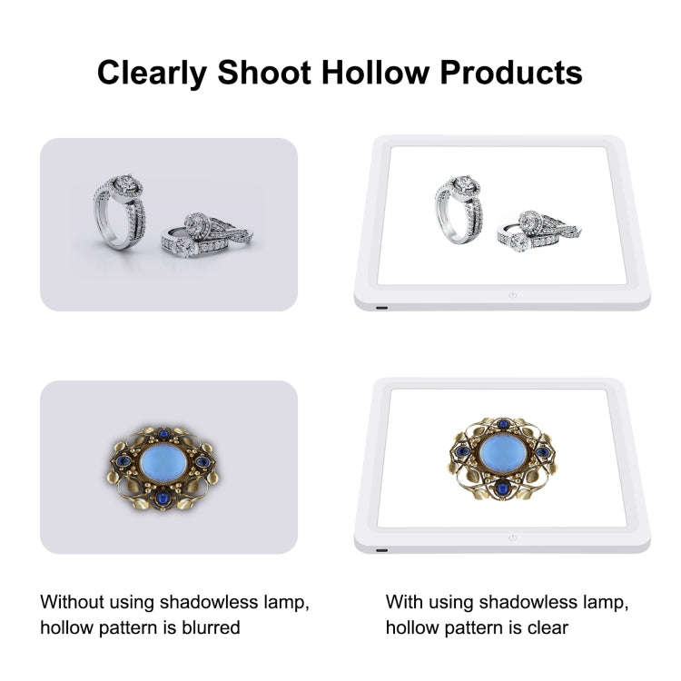 PULUZ Mini LED Photography Shadowless Light Lamp Panel Pad + Studio Shooting Tent Box, Acrylic Ma...
