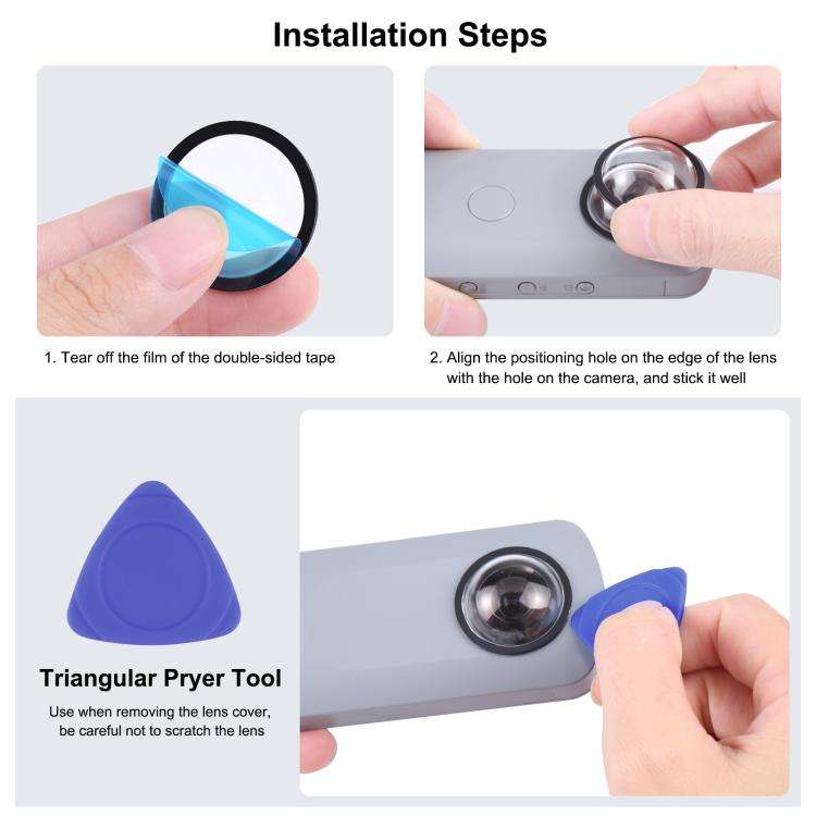 PULUZ Lens Guard PC Protective Cover Kits for Ricoh Theta SC2 / S / V(Transparent)