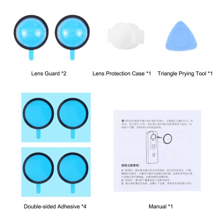 PULUZ Lens Guard PC Protective Cover Kits for Ricoh Theta SC2 / S / V(Transparent)