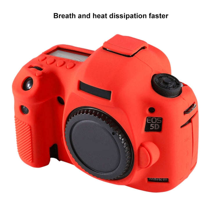 PULUZ Soft Silicone Protective Case for Canon EOS 5D Mark III / 5D3(Red)