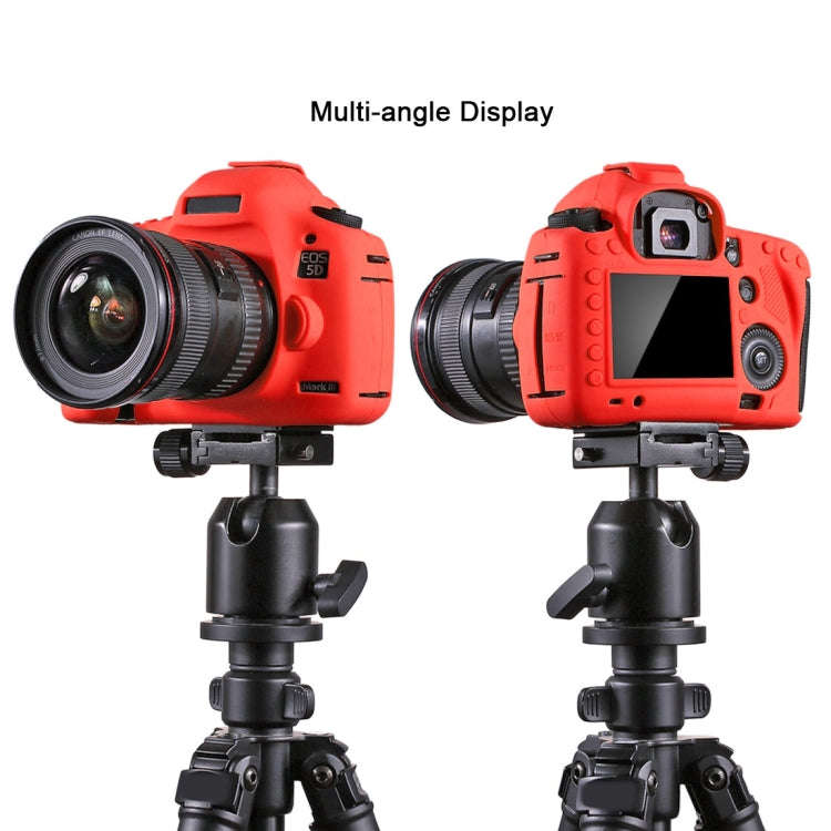PULUZ Soft Silicone Protective Case for Canon EOS 5D Mark III / 5D3(Red)