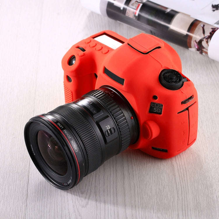 PULUZ Soft Silicone Protective Case for Canon EOS 5D Mark III / 5D3(Red)