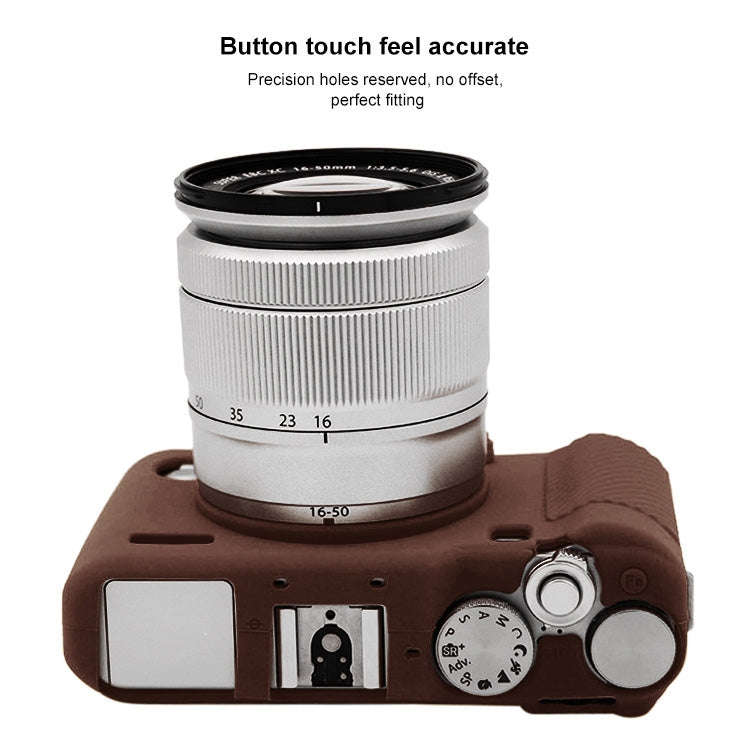 PULUZ Soft Silicone Protective Case for FUJIFILM X-A3 / X-A10(Coffee)