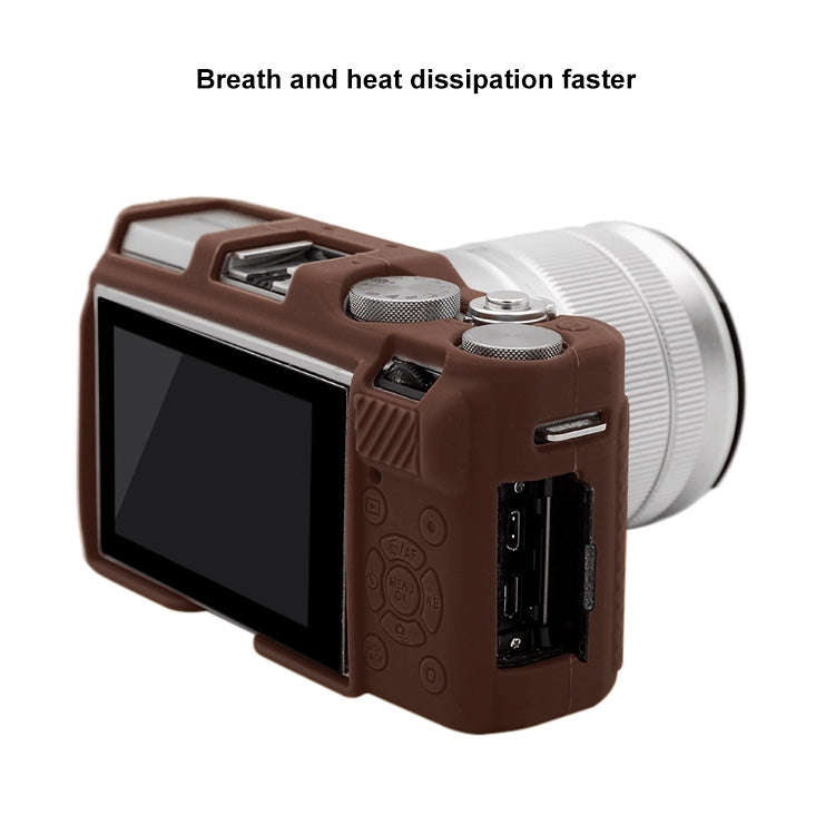 PULUZ Soft Silicone Protective Case for FUJIFILM X-A3 / X-A10(Coffee)