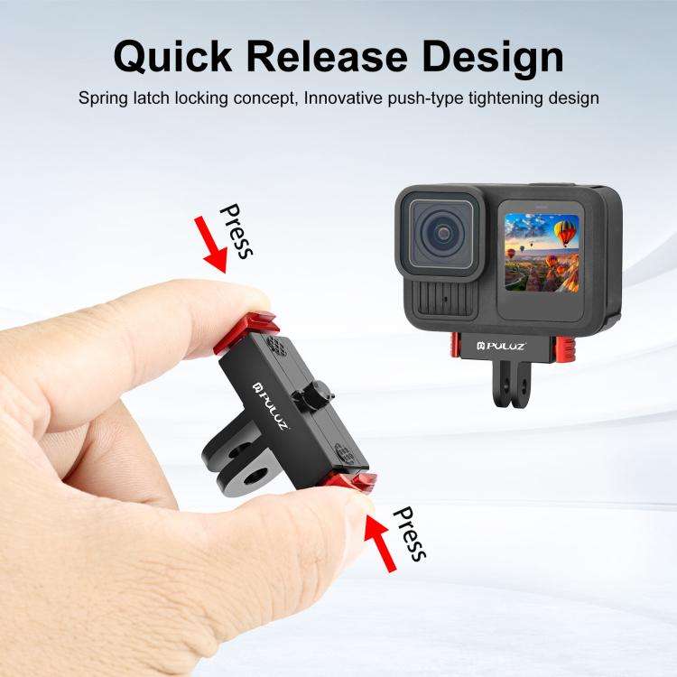 For GoPro MISSION 1 / 1 PRO / HERO13 Black  PULUZ Magnetic Quick Release Base Mount (Black Red)