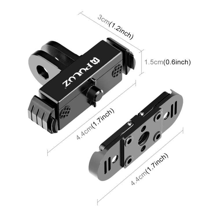 PULUZ Quick Release Magnetic Folding Finger Base Mount for GoPro MISSION 1 / 1 PRO / HERO12 Black...