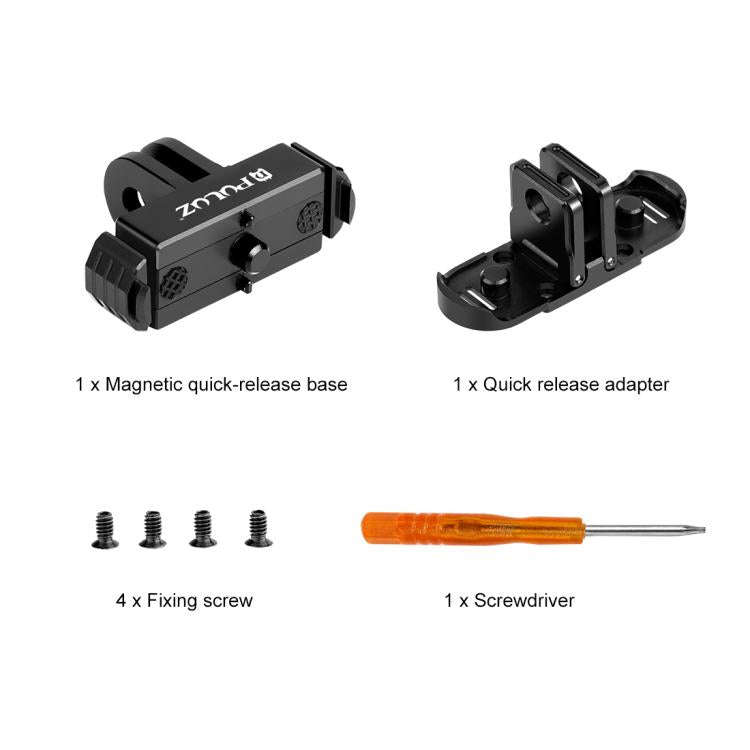 PULUZ Quick Release Magnetic Folding Finger Base Mount for GoPro MISSION 1 / 1 PRO / HERO12 Black...