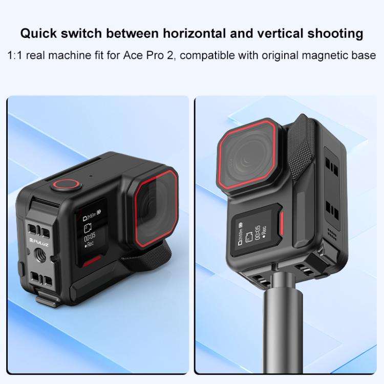 PULUZ ACE / AC Aluminum Alloy Vertical Shooting Magnetic Quick-release Battery Side Interface Cov...