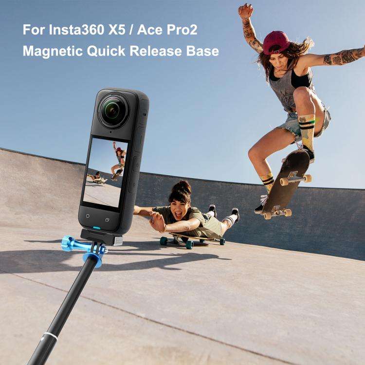 For Insta360 X6 / X5 / X4 Air / Ace Pro / Ace Pro 2 PULUZ Magnetic Quick Release Base Mount (Black)